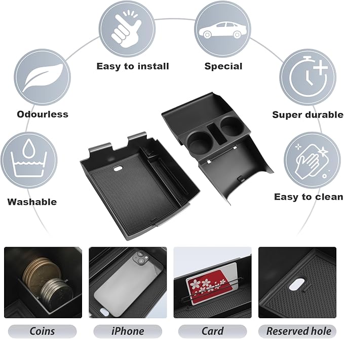 SKTU 2Pack 2025 2026 Tucson Accessories Center Console Organizer for 2025 2026 Hyundai Tucson Limited/Hybrid Console Tray Hyundai Tucson 2025 2026 Accessories 2025 2026 Tucson Lower Console Tray