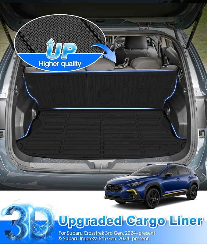Cartist Floor Mats & Cargo Liner & Backrest Mat for Subaru Crosstrek/Impreza 2024 2025 2026, All Weather Floor Mats for Crosstrek & Impreza Accessories Waterproof