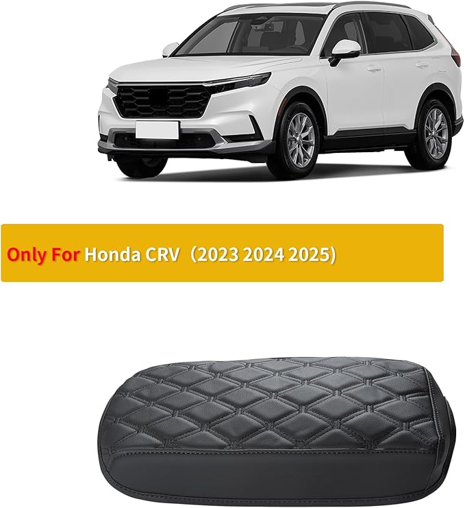 GIANT PANDA Custom Fit Car Center Console Armrest Cover for Honda CRV 2023 2024 2025,Waterproof Faux Leather Middle Console Cover Arm Rest Lid Cover Protector - Full Protection - Black