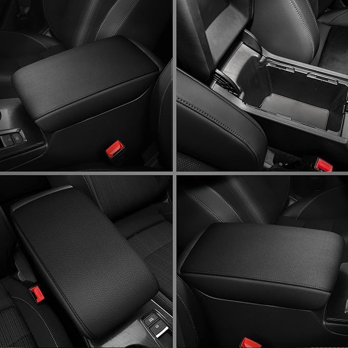 AOMSAZTO Console Covers for 2018-2022 Hyundai Kona Black with Black Stiches