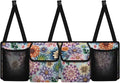 CLOHOMIN Boho Flowers Car Trunk Organizer for Sedan Organizers and Storage with 4 Pockets Hanging Back Seat Organizer Car Storage Accessories Interior