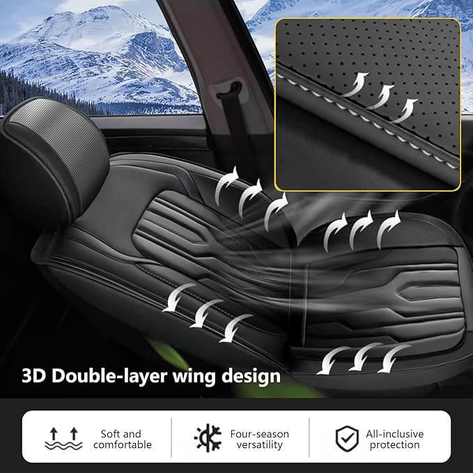 YORKNEIC Seat Covers Full Set Fit for kia Optima 2002-2020 Breathable Faux Leather Car Seat Covers Waterproof Car Seat Protectors with Airbag Compatible(5 Seats,Black)