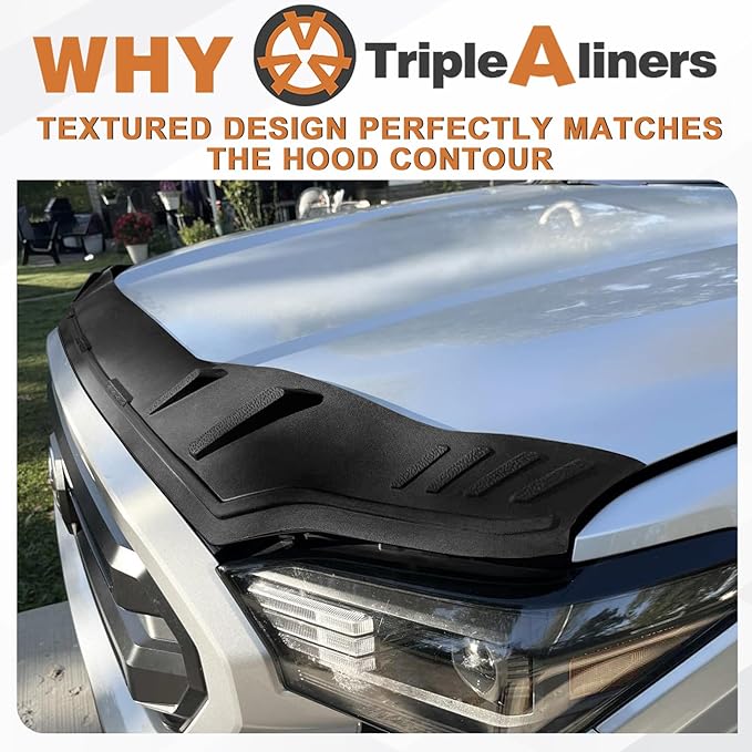 TripleAliners Hood Deflector Protector Compatible with 2024 2025 2026 Toyota Tacoma Accessories Hood Protector TPE Bug Deflector Shield Replacement