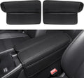 Center Console Armrest Cover for Nissan Rogue 2021-2026, Middle Console Pad Lid Cover Protector Elbow Arm Rest with Side Pockets, Rogue Interior Accessories, PU Leather (Black Stitches)