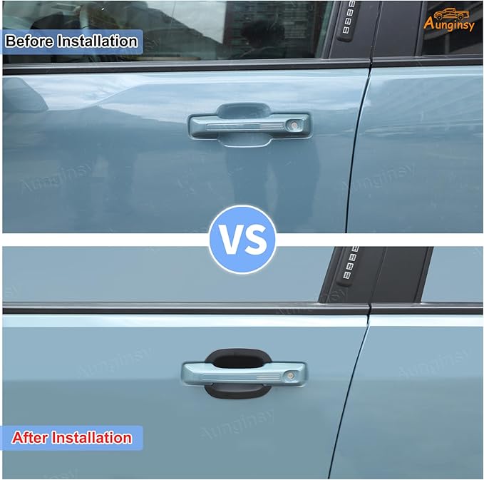 Aunginsy Exterior Door Handle Bowl Cover Trim Compatible with Ford Maverick 2022-2025 & Ford Bronco Sport 2021-2025 Outside Door Handle Cup Bowl Cover Scratch Protector Decorative Sticker Accessories
