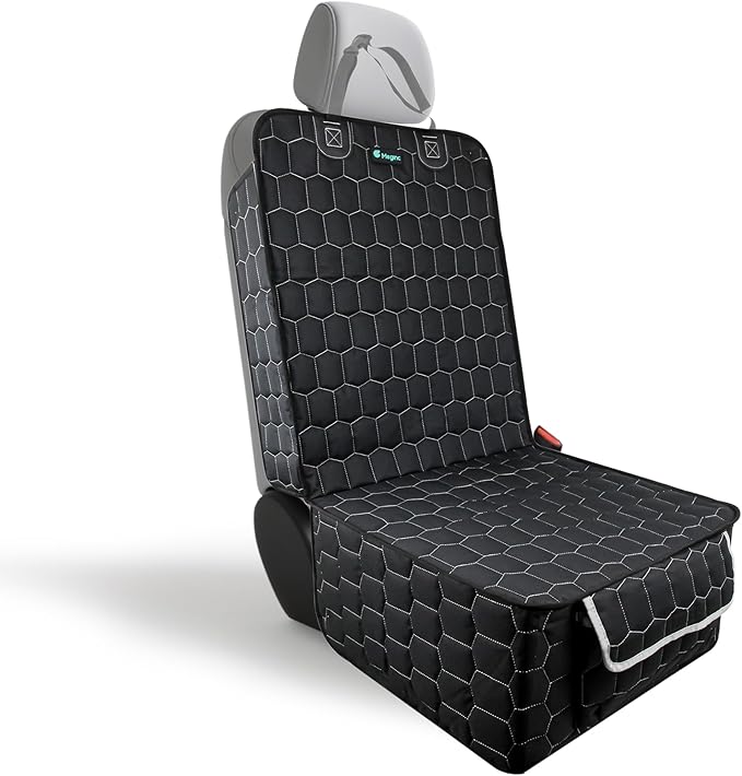 Meginc Front Seat Covers for Cars,Waterproof Car Seat Protector with Side Flaps 600D Fabric Front Seat Dog Cover for Trucks Vans SUVs Sedans, Non Slip Scratch Proof Seat Covers for Dogs in Car