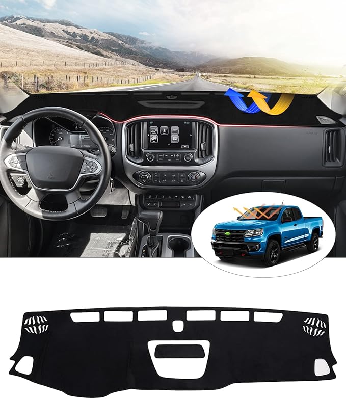 CARTIST Dash Cover Custom Fit for Chevrolet/Chevy Colorado 2015-2020 2021 2022 Accessories Dashboard Cover Mat Non-Slip Pad Carpet Anti-Glare