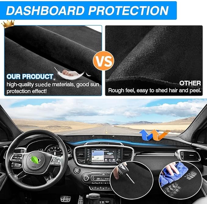 Cartist Compatible with Dash Cover Kia Sorento 2016 2017 2018 2019 2020 Dashboard Cover Mat Non-Slip Pad Carpet Sunshield Protector