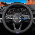 for Tesla Steering Wheel Cover, Premium Leather Car Steering Wheel Cover with Logo, Non-Slip, Breathable, for Tesla Accessories (C-Style,for Tesla)