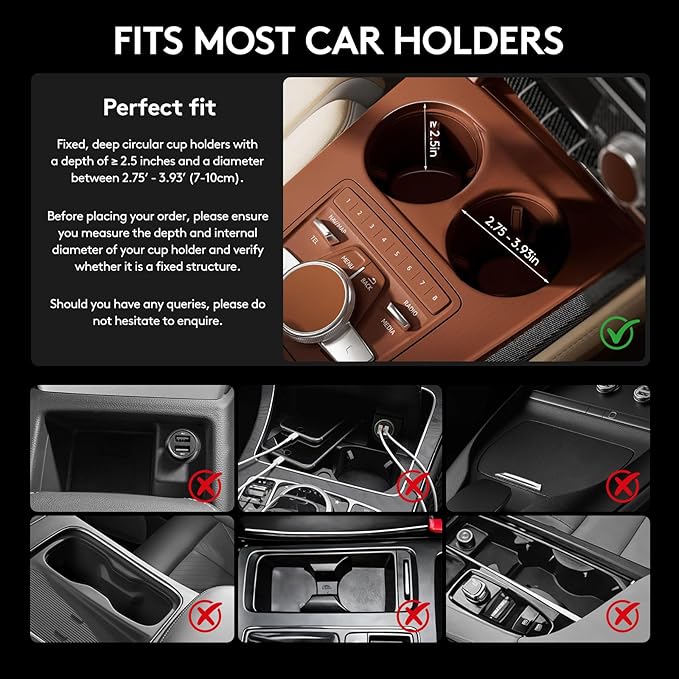 Ymipre Car Desk for Laptop & Car Table Tray, Height-Adjustable 360° Rotating Wood Car Laptop Mount, Cup Holder Table, Steering Wheel Tray, Compatible with Tesla & Most Vehicles