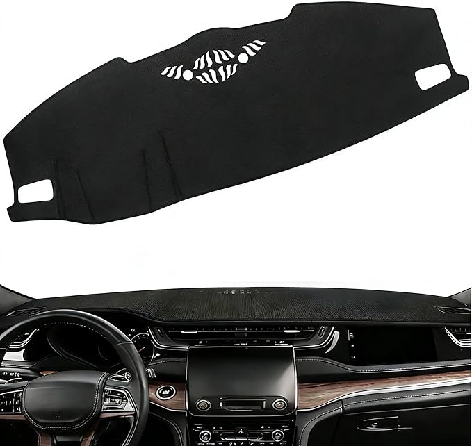 Dash Mat Fit for Jeep Grand Cherokee L 2021-2025 Dashboard Cover Accessories,Non-Slip Flannel Dashboard Cover Mat Sunshield Protector Sunshield Glare