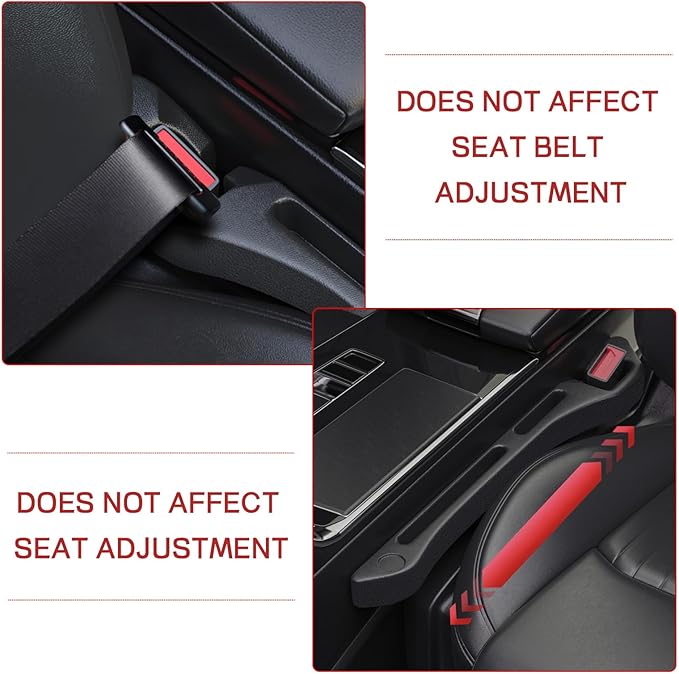 2 PCS Car Seat Gap Filler, Car Gap Filler Organizer to Fill The Gap Between Seat and Console, Auto Seat Crevice Blocker Stop Things from Dropping, Essential Car Interior Accessories