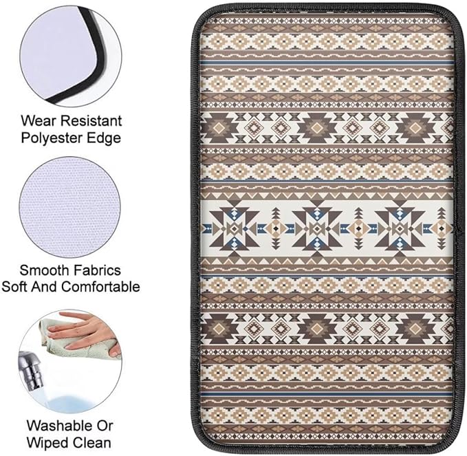 Fashion Aztec Armrest Cover Car Easy to Install Car Center Console Cushion Pad Universal Cars Interior Accessories Cars Arm Rest Cover Fashion Auto Interior