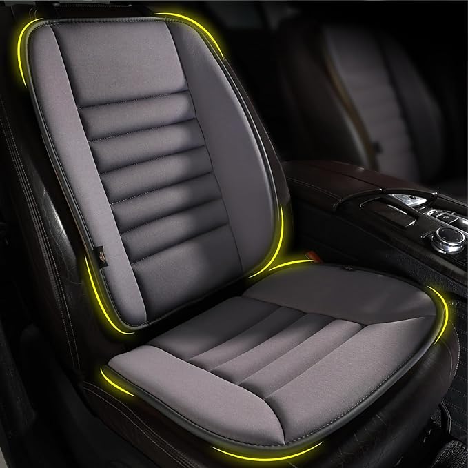 Car Seat Cushion with Back Support Pillow for Ford Ranger 2024, Pillow Memory Seat Covers Desk Chair Cushion Back Support for Automotive Seat Driver Interior Accessories, D/Dark Grey