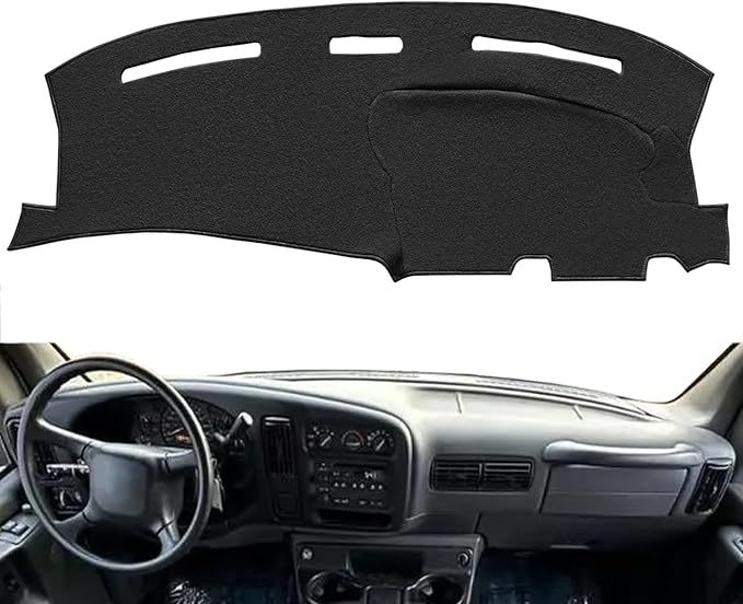 Dash Cover Mat Custom Fit for Chevy Chevrolet Express/GMC Savana Van Dashboard Pad Cap Carpet Protector K200 (Black)