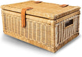 The Basket Lady Covered Wicker Storage Basket, Large, 20 in L x 14 in W x 8 in H, Sandstone