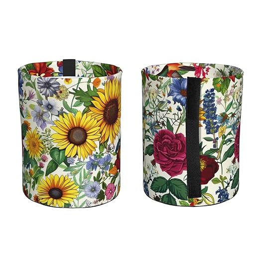 Spring Wildflowers Car Trash Can Garbage Cans Foldable,Cute Hanging Car Organizer and Storage Bag Leak Proof, Auto Back Seat Trash Bin Universal for Truck, SUV, Outdoor Travel