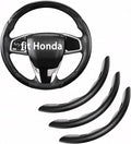 West Llama Customized Carbon Fiber Steering Wheel Covers for Honda Civic Accord CRV Pilot Ridgeline, 3 Piece snap on Steering Wheel Cover(Black)