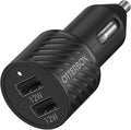OtterBox USB-A Dual Port Car Charger, 24W Combined - Black