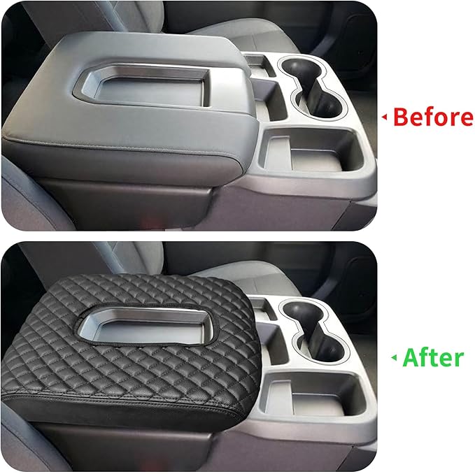Xaido Center Console Armrest Cover Compatible with Chevy Silverado & GMC Sierra 2019 2020 2021 2022 2023 2024 2025 2026 Accessories, Jump Seat Console Arm Rest Cushion Protective, Black