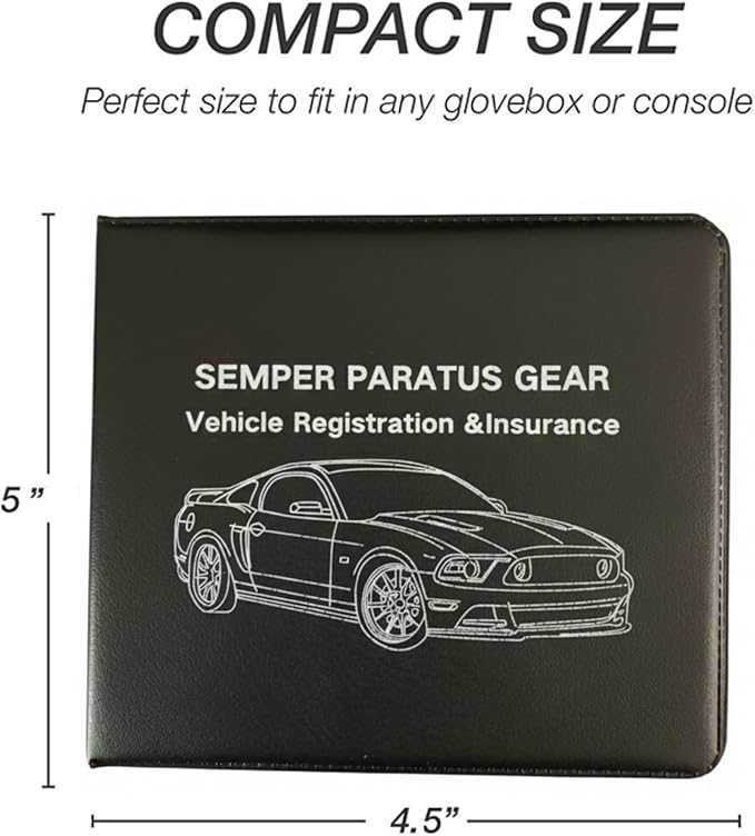 2X Car Registration and Insurance Holder Compact 5" x 4.5" - Automobile, Motorcycle, Truck, RV Trailer - Strong Closure - Waterproof - for Every Vehicle Glovebox by Semper Paratus Gear