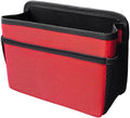Car Trash Can, Foldable Waterproof Leather Trash Bin Garbage Organizer, Multi-Pocket Mini Hanging Storage Container, Universal Auto Interior Accessories for Cars, SUVs, Trucks (Red)