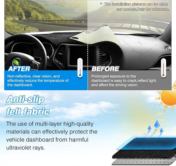 Cartist Dash Cover fits for Chevy Traverse 2018 2019 2020 2021 2022 2023 Dashboard Cover Mat for Traverse Accessories Non-Slip Carpet Sunshield Glare UV Rays Protector