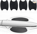 Kewucn 4PCS Car Door Handle Sticker, Carbon Fiber Auto Door Side Handle Protective Films, Anti-Scratch Vehicle Door Cup Protector, Universal Exterior Accessories for Most Cars (Black)