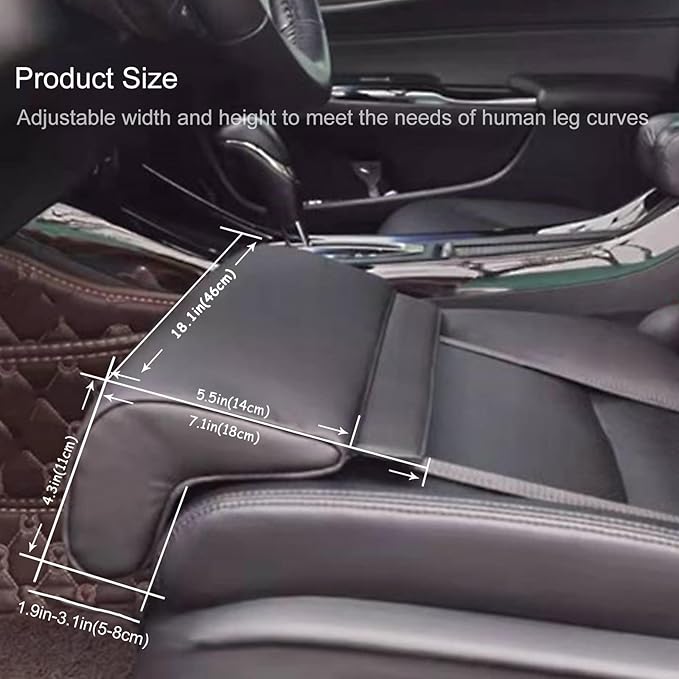 Car Leg Extender Leg Support Cushion for Car Driver Seat Office Chair, Universal Car Seat Extender Pad Leg Support Pillow for Cars Buses Trains Office Home (Lightbrown)