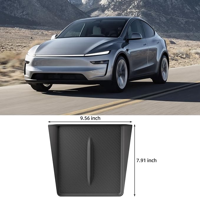 Wireless Charging Pad for 2025-2026 Tesla Model Y Juniper, Ultra-Thin Model Y Juniper Protective Silicone Mat Cover Accessories (Black)