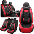 Car Seat Covers Fit for Chevy Trax 2015-2025, Side Airbag Compatibility, 3D Lumbar Support and Seamless Fit, Easy to Clean Sports Seat CoverFull Set with Pillow, Black Red