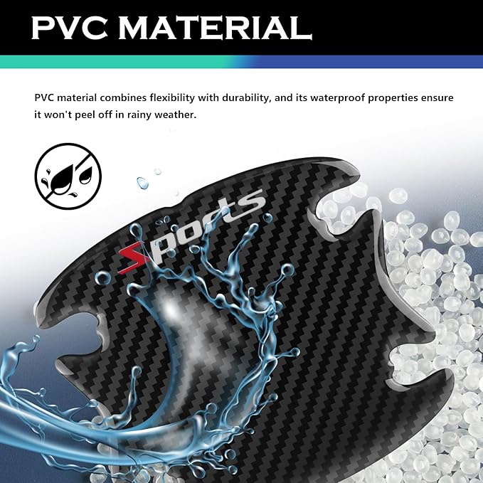 8PCS Car Door Handle Protector,Carbon Fiber Car Door Handle Scratch Protector,Universal Doors Cup Protectors Automotive Exterior Accessories Fit for Most Cars SUVs