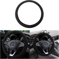 Elastic Stretch Car Steering Wheel Cover, Comfortable Steering Wheel Cover Universal for 14.5-15 Inch, Warm in Winter & Cool in Summer, Anti-Slip Breathable Ice Silk (Black)