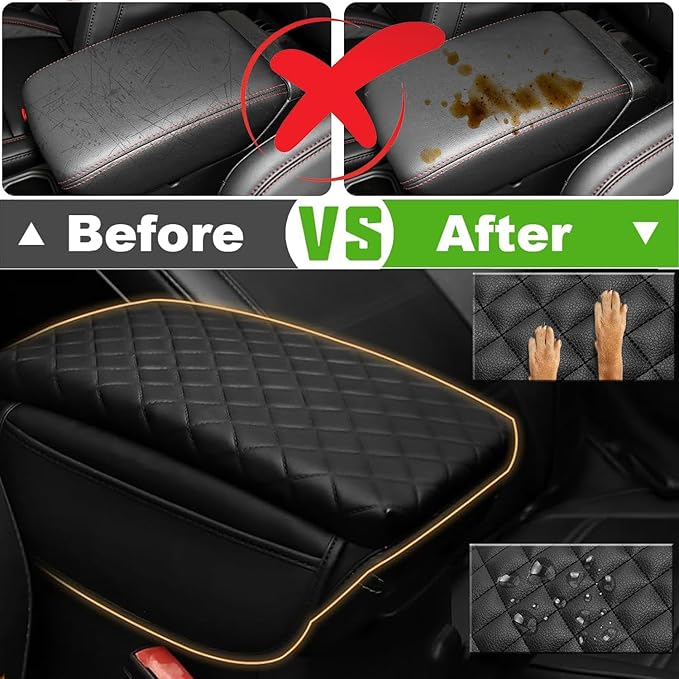 Center Console Cover For Jeep Wrangler JL/JLU 2018-2023 2024 2025 Accessories,Middle Console Armrest Cover For Jeep Wrangler JL/JLU Gladiator JT 2020-2025 Leather Arm Rest Pad Cushion With Pockets