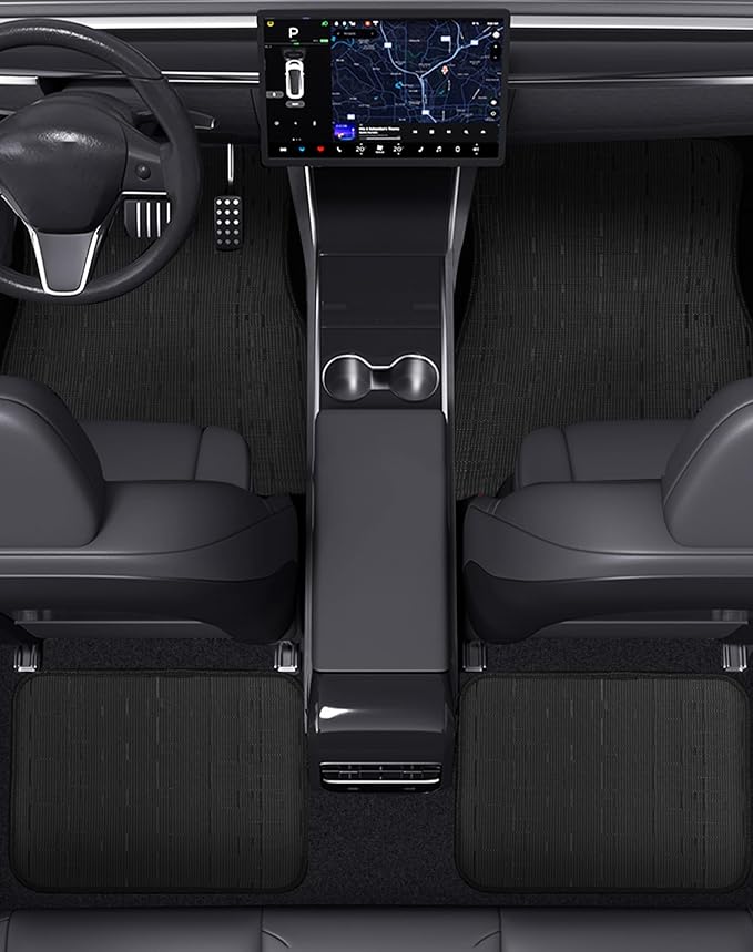 Ultra Durable Car Floor Mats, Premium PVC Coil All-Weather Automotive Floor Mats, Universal Fit with Anti-Slip Nibbs Backing, Waterproof | Wear Resistant | Flame Retardant, Black 4PCS