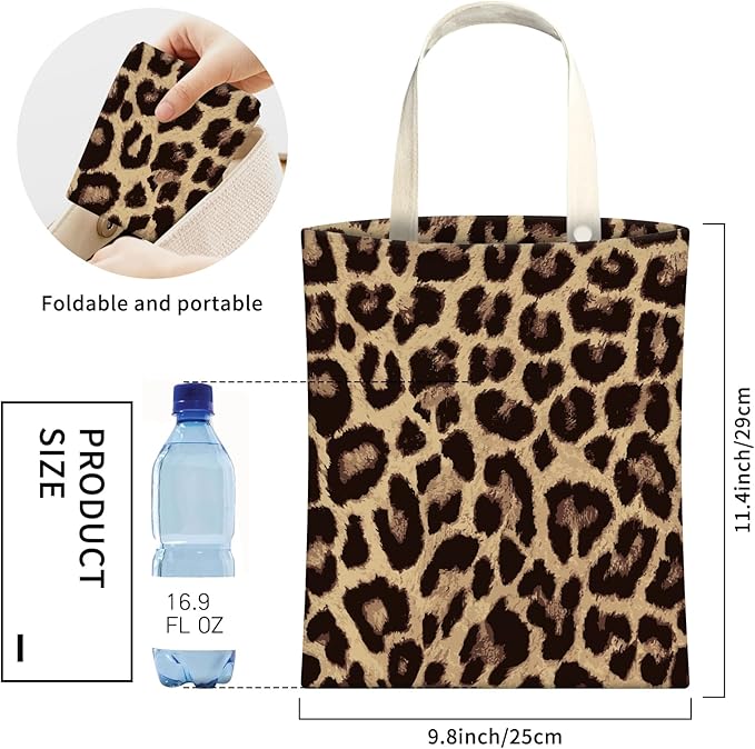 AXZOPDE Cute Car Trash Can, Hanging Canvas Car Back Seat Organizer and Storage Bag, Funny Car Trash Bag for Travelling, Outdoor Luxury Brown Leopard