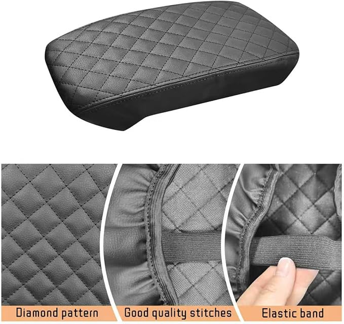 Center Console Cover Compatible with Ford Ranger 2024 2025 2026 XL/XLT/Lariat/Raptor Leather Armrest Box Cushion Cover Middle Console Pad