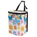 Cute Hippie Flower Car Trash Can Bin Hanging Waterproof Automotive Garbage Cans Large Capacity Waste Basket Automotive Interior Organizer Accessory for Women