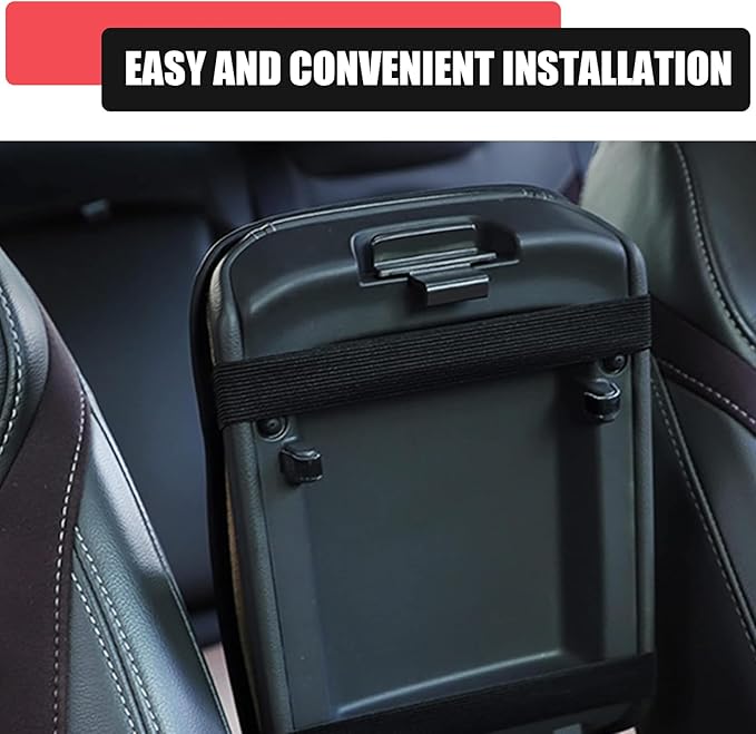 Car Center Console Cover, Patchwork Leather Center Console Cushion Pad, Waterproof Dustproof Auto Armrest Seat Box Cover Protector, Comfortable Armrest Pad for Car, Sedan, SUV, Van (Black)