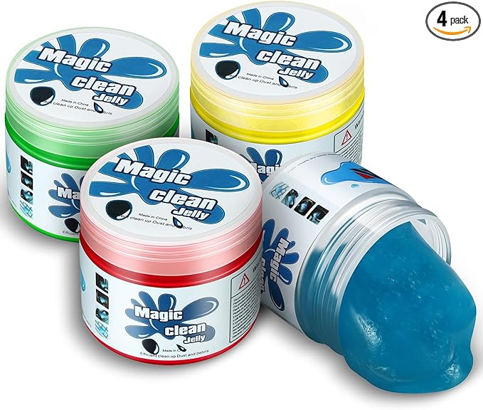 Auto Detailing Jelly Set Car Cleaning Putty - Universal Cleaning Gel for Cars, Vents, Electronics & More - Blue, Red, Green, Yellow (4 Units) CAAP-TOLS-CG-4