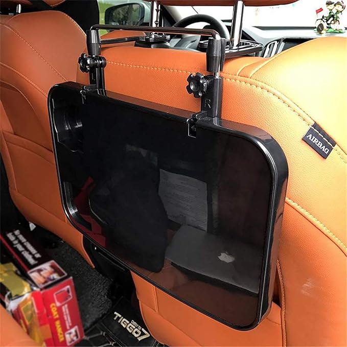 XINDELL Steering Wheel & Car Seat Tray - Universal Foldable Desk for Laptop, Food, Cup Holder - Portable Car Food Tray for Drivers, Kids, Road Trips - Fits All Vehicles