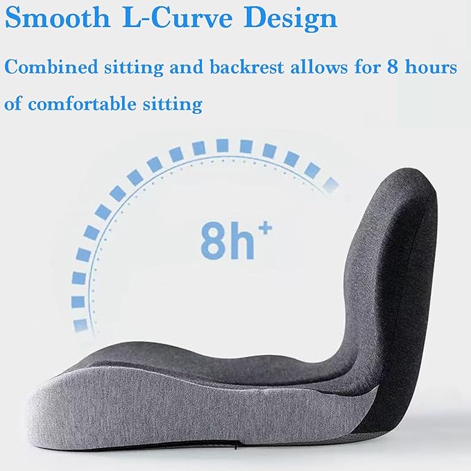 Seat Cushion Memory Foam Pads Seat Cushion for Truck Driver,Office Chair Cushion Home Chair Ergonomic Back Support Memory Foam Chair Cushion for Long Sitting Office Worker (Dark Grey)