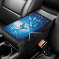Dreaweet Blue Butterfly Center Console Cover Cute Car Accessories for Women Girly,Car Console Covers with Pockets,Universal Armrest Cover Soft Comfy Arm Rest Pad for SUV Truck Van