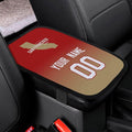 Custom Football Car Armrest Covers Universal Auto Center Console Pad Car handrail Box Cushion Personalized Add Name & Number Fans Gift Fit Suit for SUV Truck Sedan Van