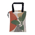 KXWQTRDD Car Garbage Bag Vintage Ink Floral and Geometric Drawstring Car Trash Bag Hanging for Back Seat with Adjustable Buckle Canvas Vehicle Trash Can Easy-to-Install