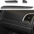 NVCNX Real Premium Carbon Fiber for Chrysler 300 Accessories 2015-2023 2016 2017 2018 2019 2020 2021 2022 S/C/Limited/Touring Car Dash Board Dashboard Panel Strip Cover Interior Trim Sticker 6PCs