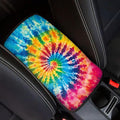 Mintutlipy Colorful Tie-Dye Automotive Center Console Cover Car Storage Box Mat Soft Breathable Car Armrest Cushion Protector