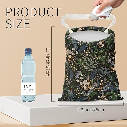 BEAKND Hanging Car Garbage Bag, Cute Car Trash Can Bag, Automotive Accessories for Women Men Cute Green Peacock