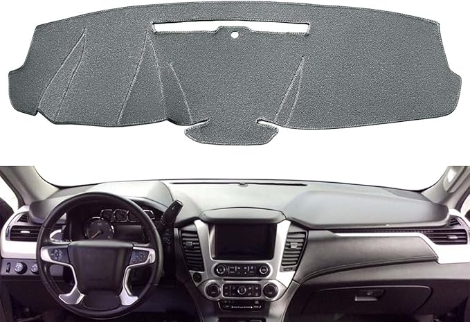 Yiz Dashboard Mat Dash Cover Custom Fit for 2015-2020 Chevy Chevrolet Tahoe Suburban/GMC Yukon Without Forward Collision Alert, Without Head Up Display (Darkgray) J133