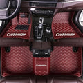 Custom Making Car Floor Mats Compatible for 2000-2025 All Mode Sedan SUV Sports Car Full Coverage Cute Pads Protection Non-Slip Leather Floor Liners (Wine Red)